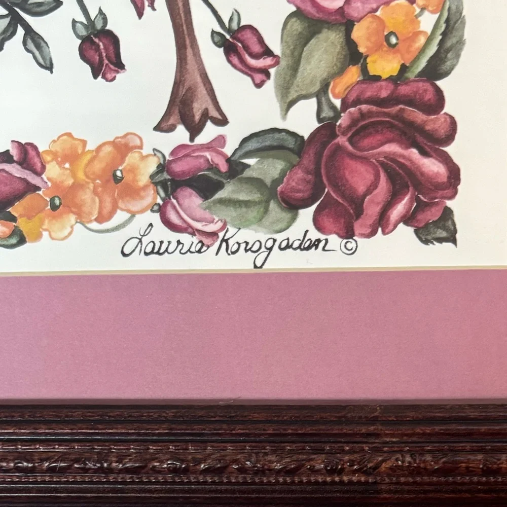 Vintage Picture Frame Bath Hand Painted Signed Art Wood Luxury Bathroom Wall Art